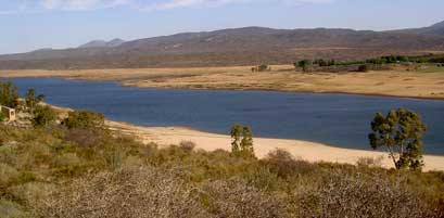 Elevated empty dam